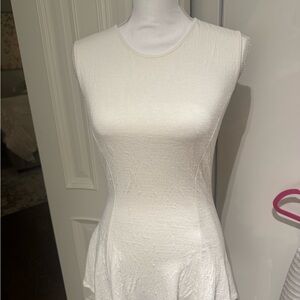 Ronny Kobo Collection White Textured Peplum Top